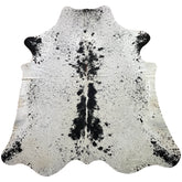covor mare din piele de vaca alb pestrit cu negru, mango+bloom