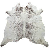covor mare din piele de vaca alb pestrit, mango+bloom