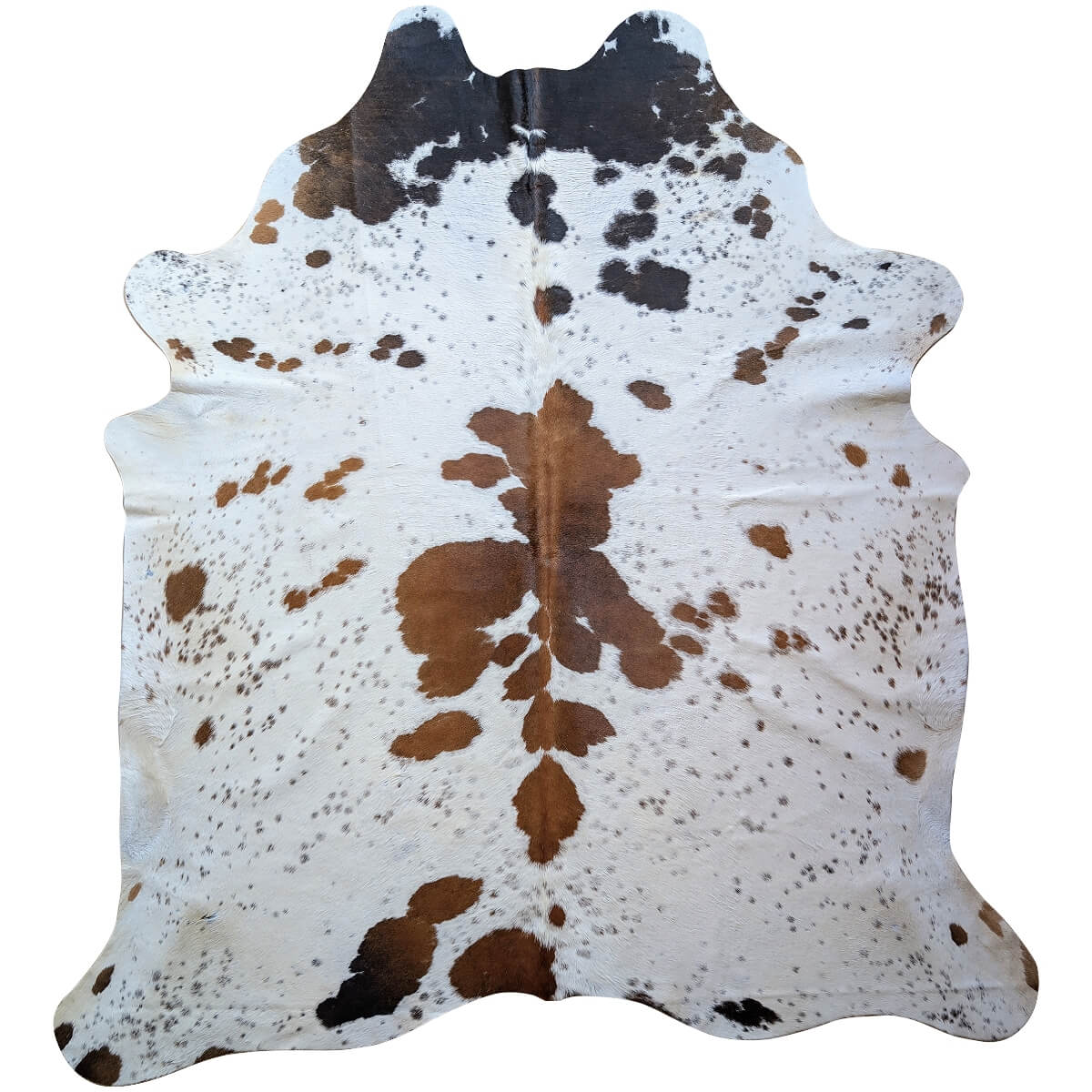 covor din piele de vaca alb cu pete maro mbch490, mango+bloom