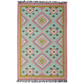 covor kilim jovita creat traditional manual din lana in culori pastel
