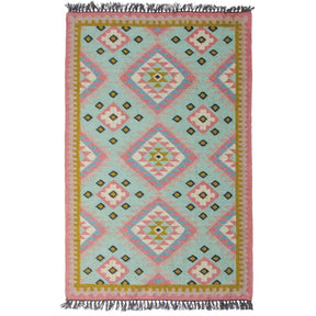 covor kilim jovita creat traditional manual din lana in culori pastel