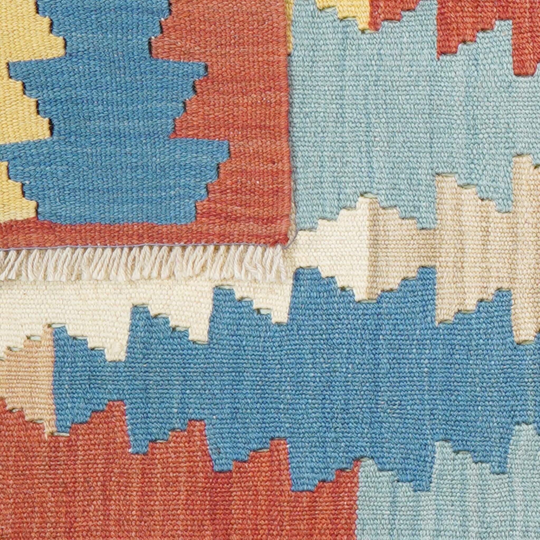 Covor traversă reversibila din lână tesut manual Kilim Gashghai (247cm x 61cm) 