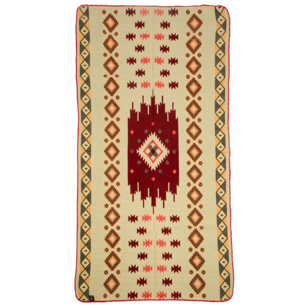 patura mica reversibila din lana alpaca quilotoa nuante pamantii de rosu verso