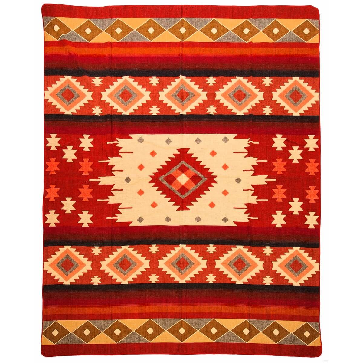 patura mare reversibila din lana de alpaca quilotoa, doua fete partea rosie