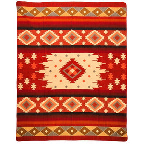patura mare reversibila din lana de alpaca quilotoa, doua fete partea rosie