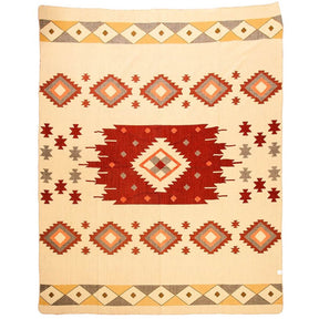 patura mare reversibila din lana de alpaca quilotoa, doua fete partea crem