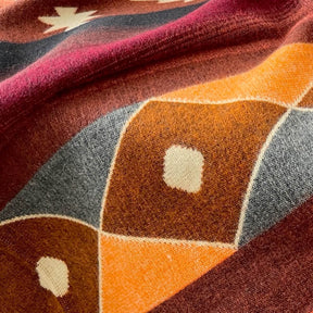 patura reversibila din lana alpaca quilotoa nuante pamantii de rosu, zoom