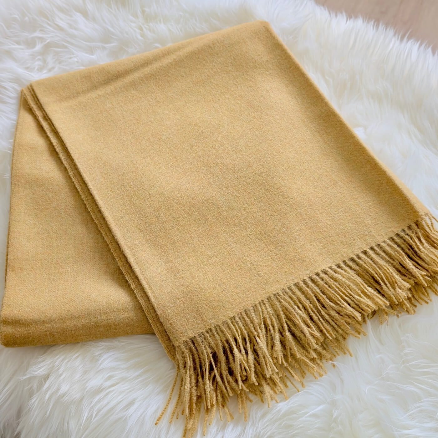 Pătură din lână 100% baby alpaca Supreme, Galben – de lux