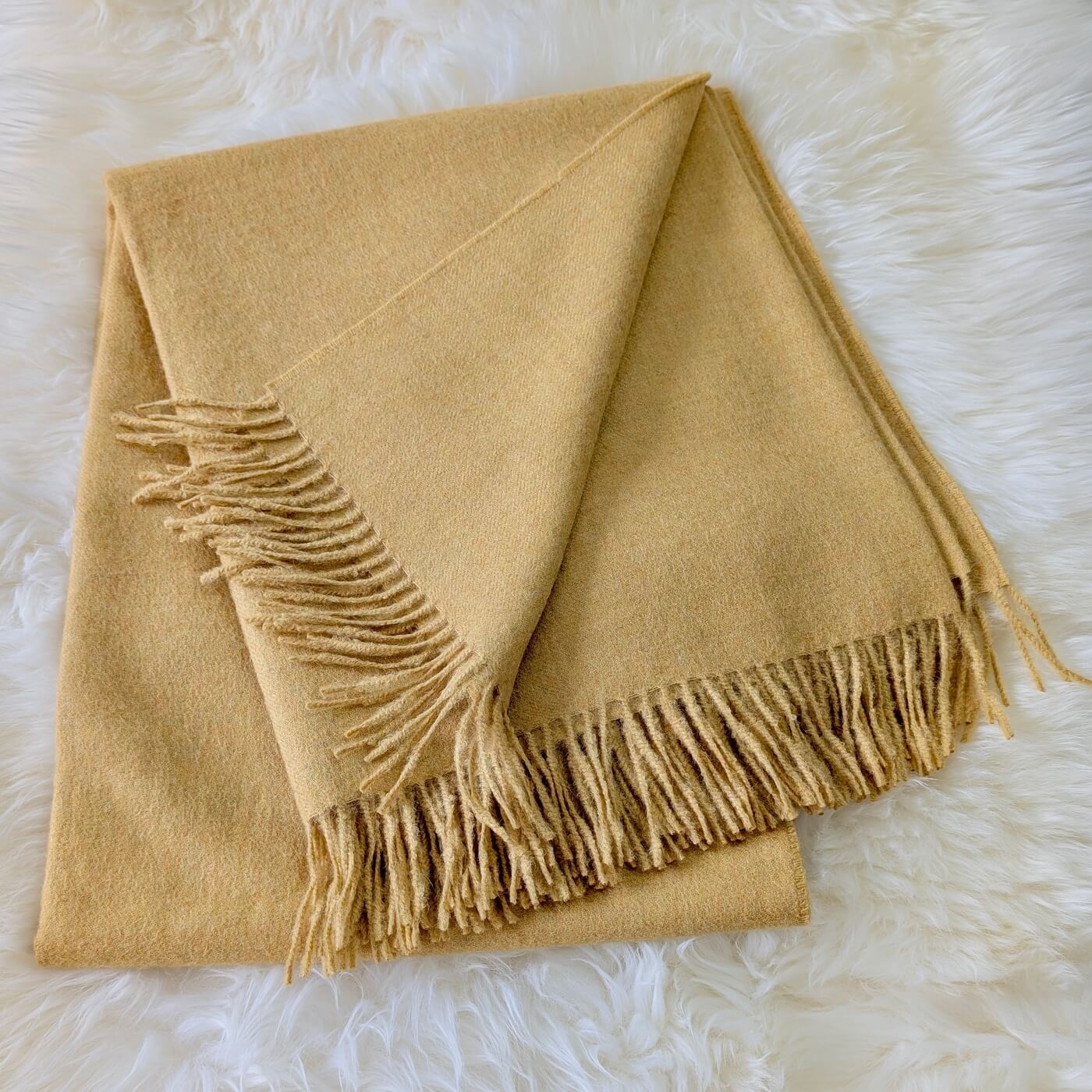 Pătură din lână 100% baby alpaca Supreme, Galben