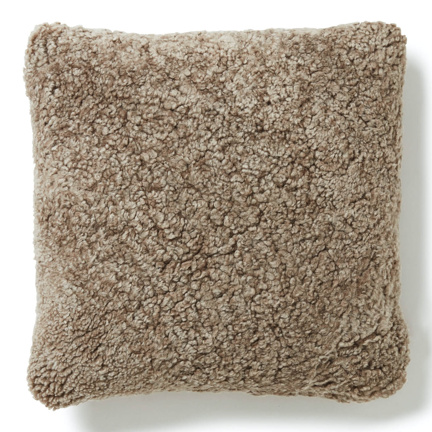 Perna Decorativa din Blana de Oaie Australiana Scurta Creata, Maro Sahara, dimensiune 45x45 cm