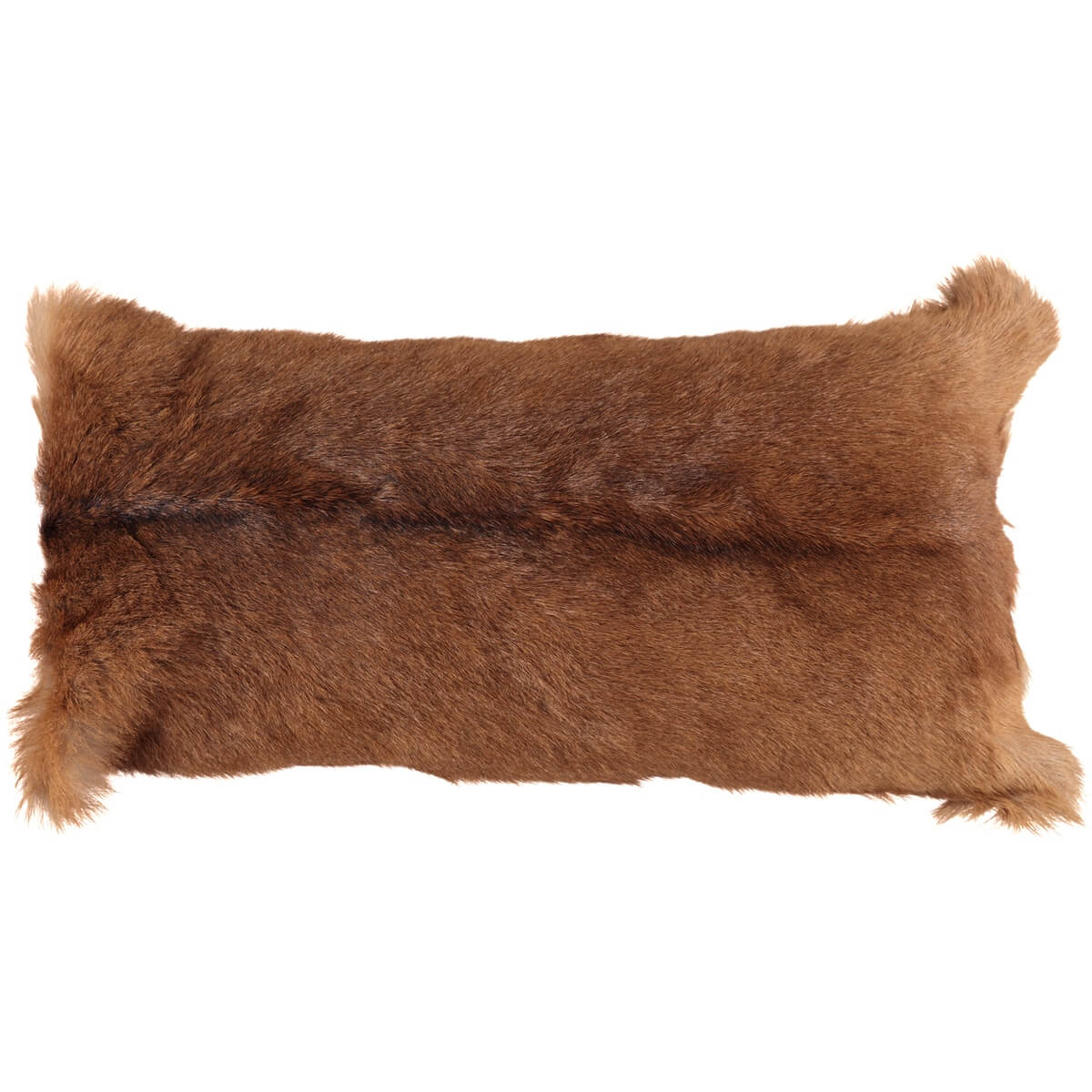 Perna Decorativa Dreptunghiulara din Piele Naturala de Capra, Maro inchis natural sau cu pete