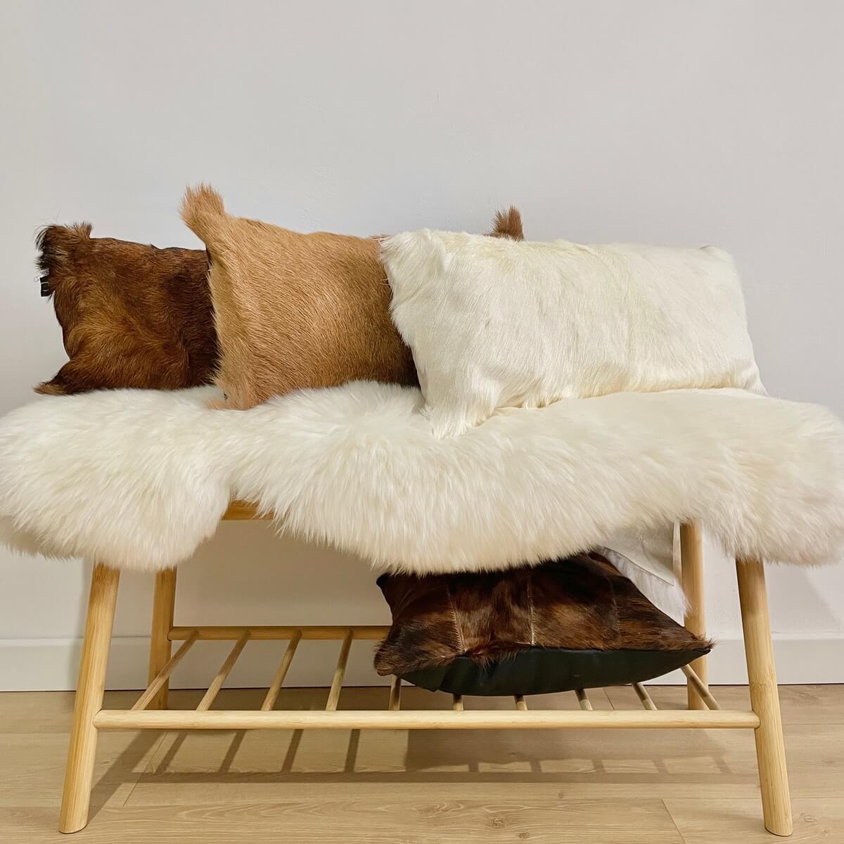 Perne Decorative Dreptunghiulare 28x56 din Piele Naturala de Capra, 1