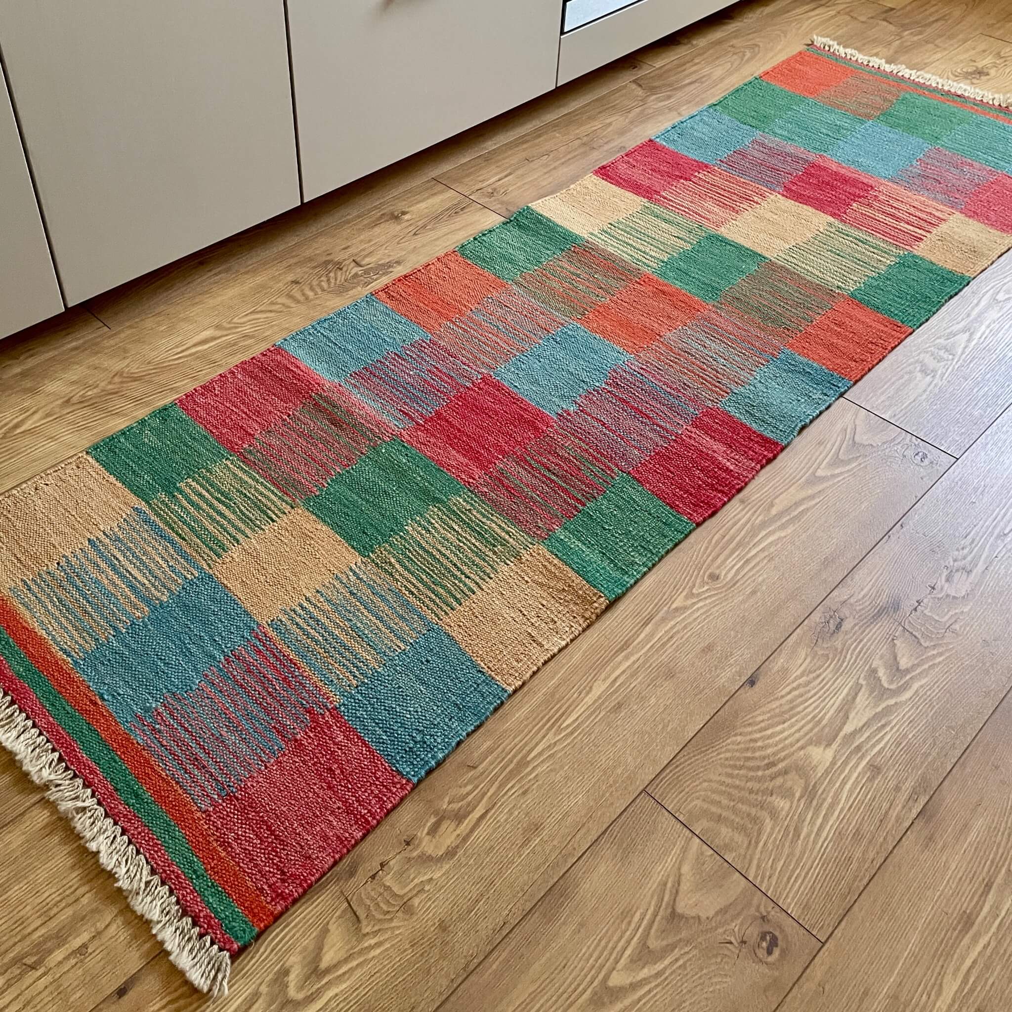 covor traversa din lana multicolor