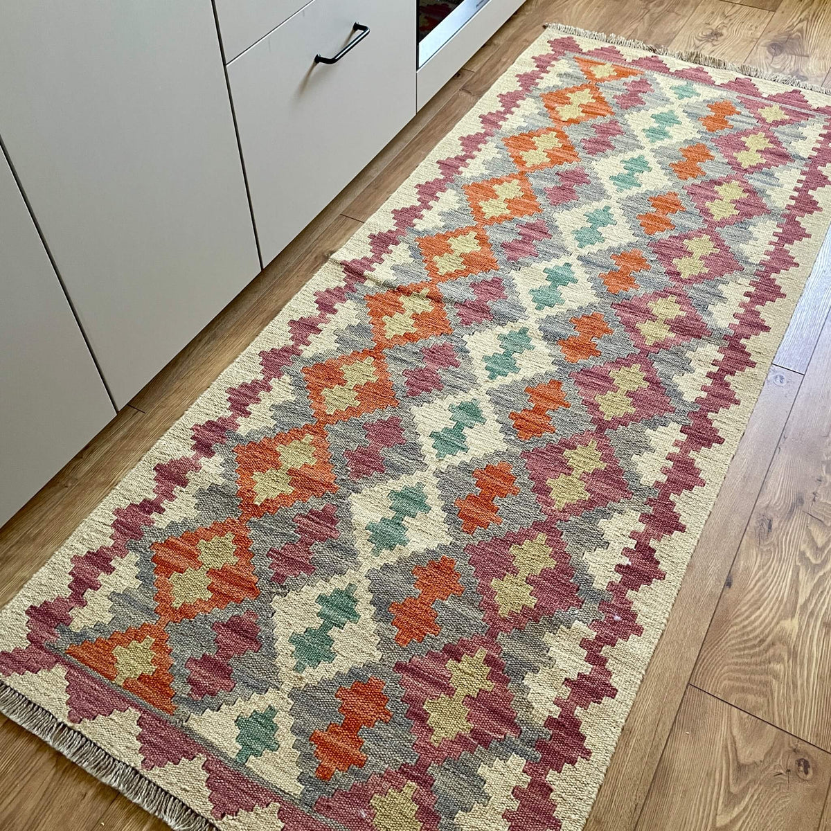 covor traversa din lana multicolor
