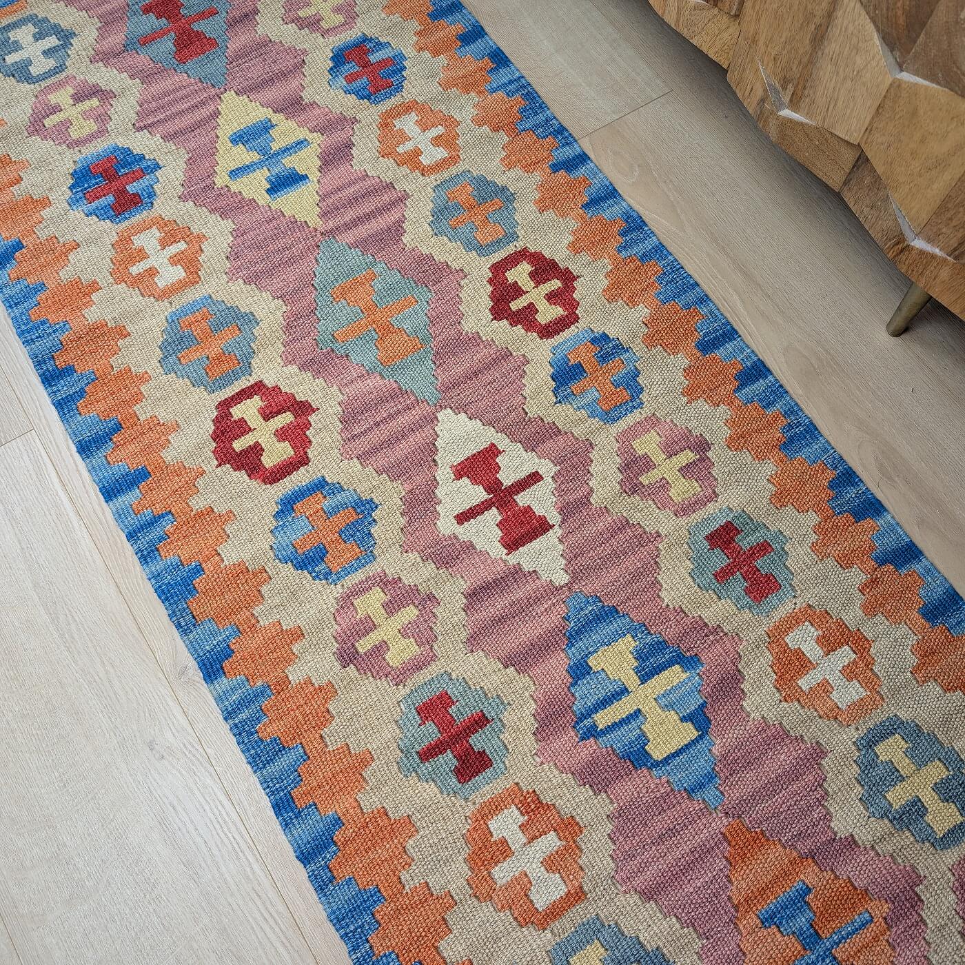 Covor traversă 100% lână - Kilim Gashghai - țesătură plată