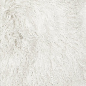 covor premium din blana de oaie tibetana cu fir lung incretit, alb zoom