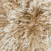 Covor premium din blana de oaie cu fir lung incretit din Tibet culoare bej inzapezit zoom
