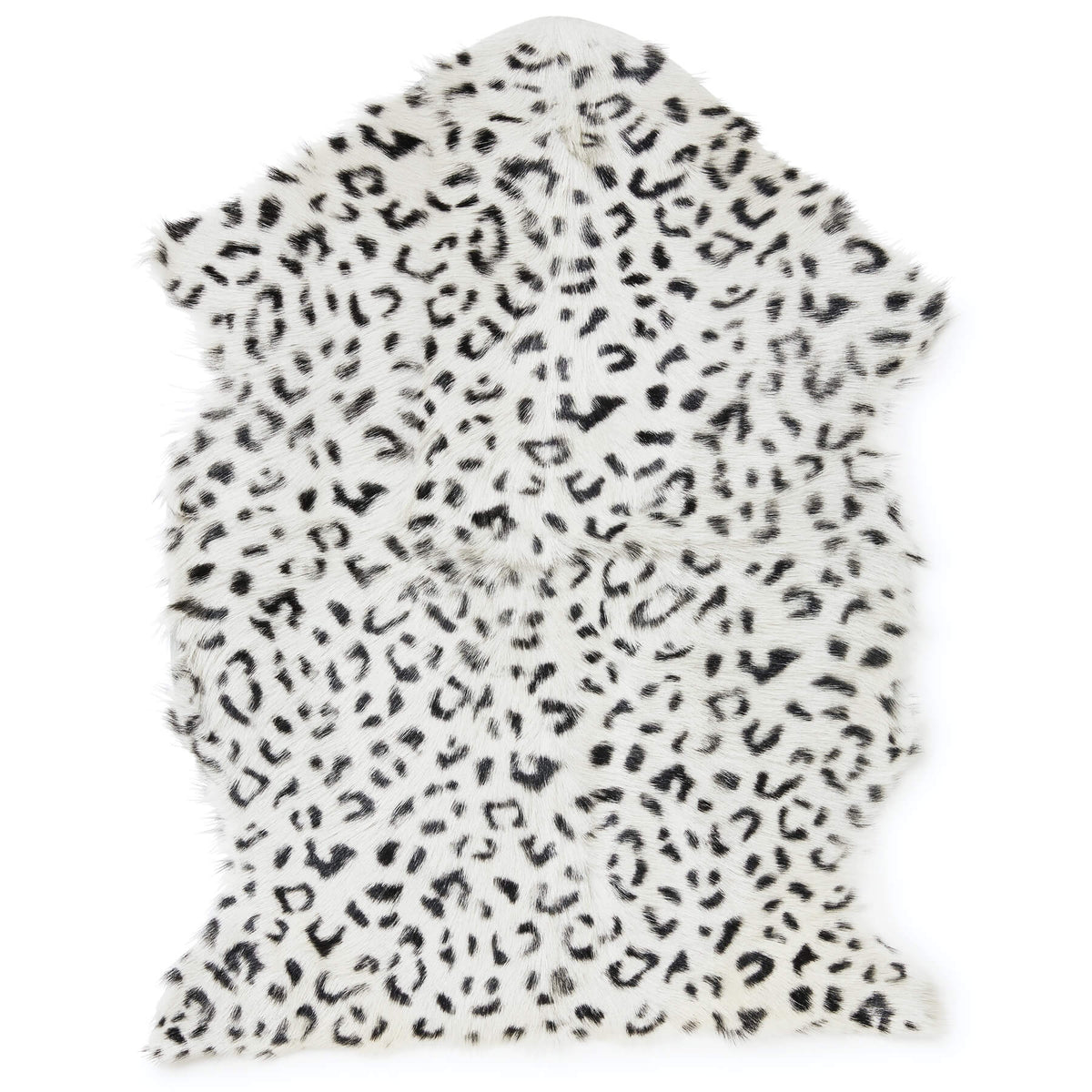 covor din piele de capra mango+bloom cu imprimeu leopard alb-negru, animal print