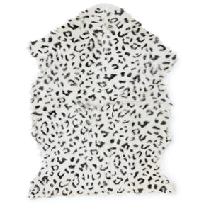 covor din piele de capra mango+bloom cu imprimeu leopard alb-negru, animal print