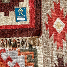 covor traditional kilim kohra din lana si bumbac, covor certificat goodweave