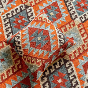 covor kilim saira creat traditional manual pe razboaie, cu perma decorativa model in diamant