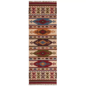 covor traversa hol kilim handmade in india din lana si bumbac