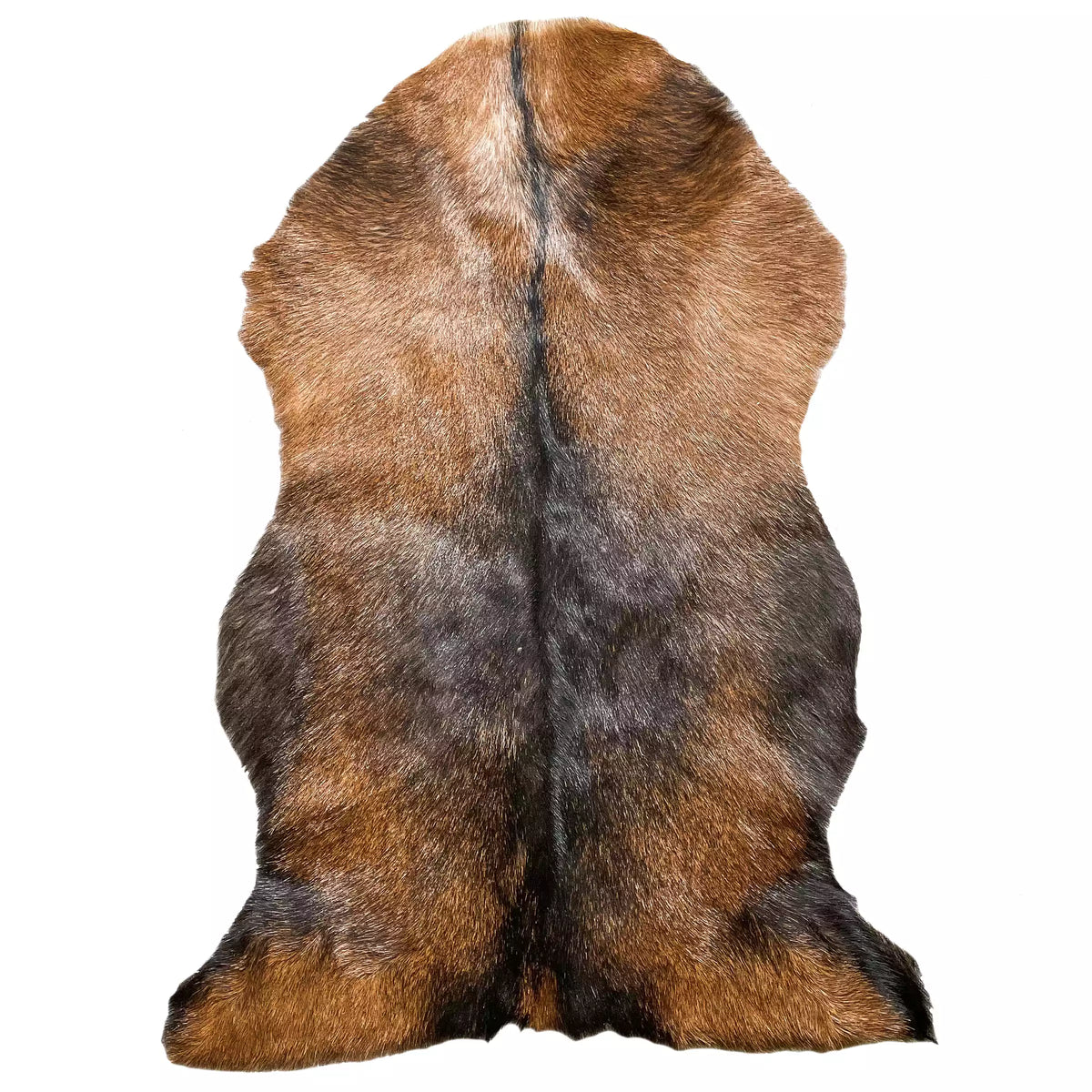 covor piele de capra mic in culori naturale negru maro