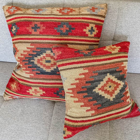 perne decorative kilim de canapea Kashi, culorii vii cu model aztec