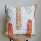 husa perna decorativa densa din bumbac plusat cu dungi multicolore 45x45